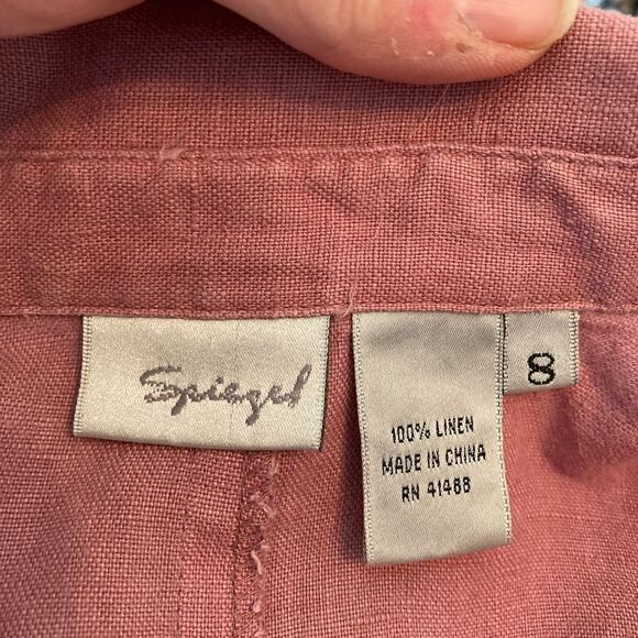 Spiegel linen dress w/snap closures & pockets🌹 - Picture 5 of 6